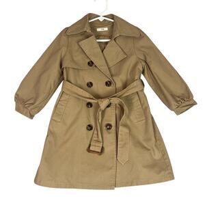Hanna Andersson Girls Double Breasted Trench Coat Size 110cm, 5 US Preppy Lined
